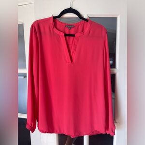 Women's Adrianna Pappel XL Bright Coral Red Blouse Gorgeous!